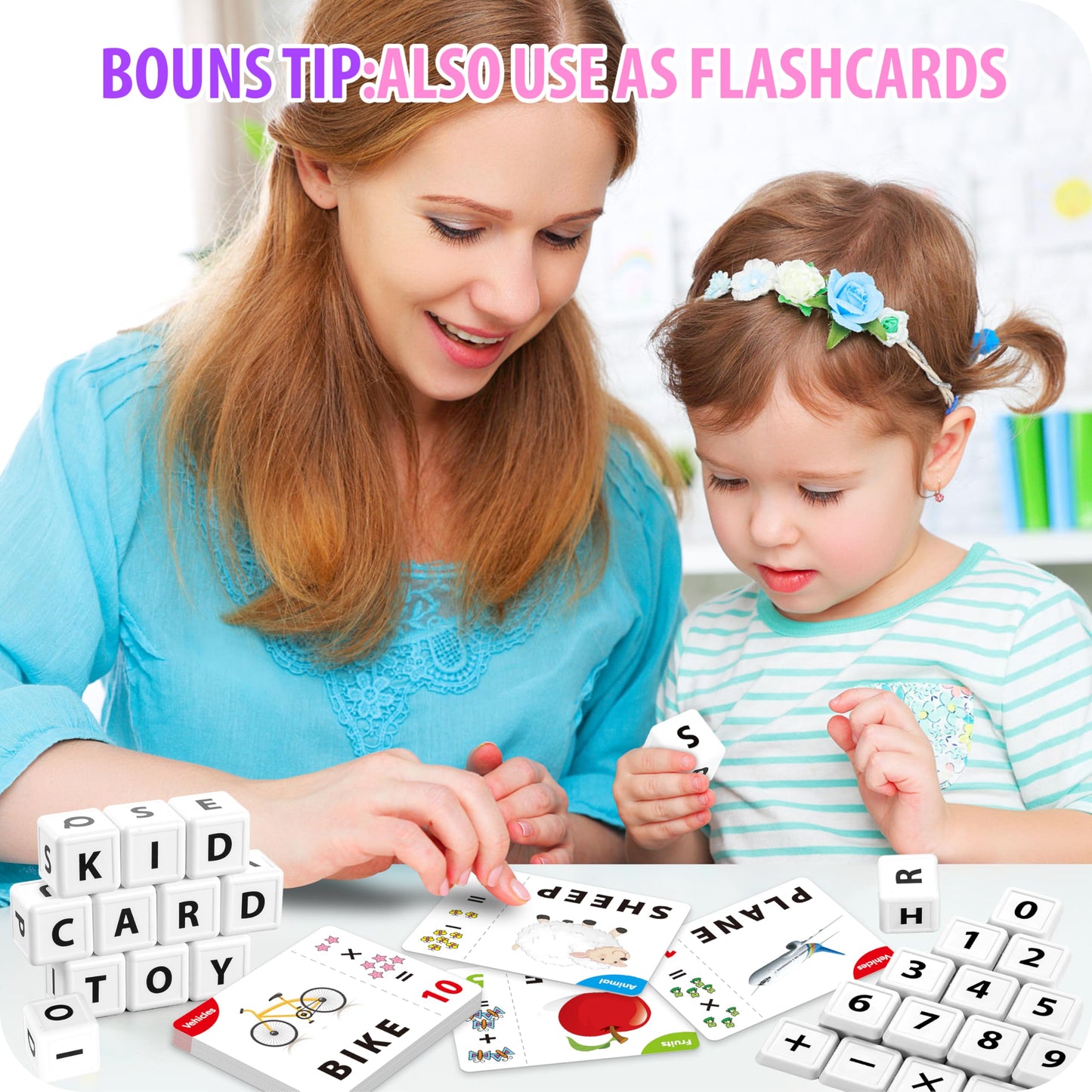 Yolscue Montessori Matching Letter Games,Educational Toys for 3-8 Year Olds Boys Girls,Alphabet Learning Toys for Kids Ages 3-8 Years,Birthday Party Gifts for 3-8 Year Olds Boys Girls(Pink)
