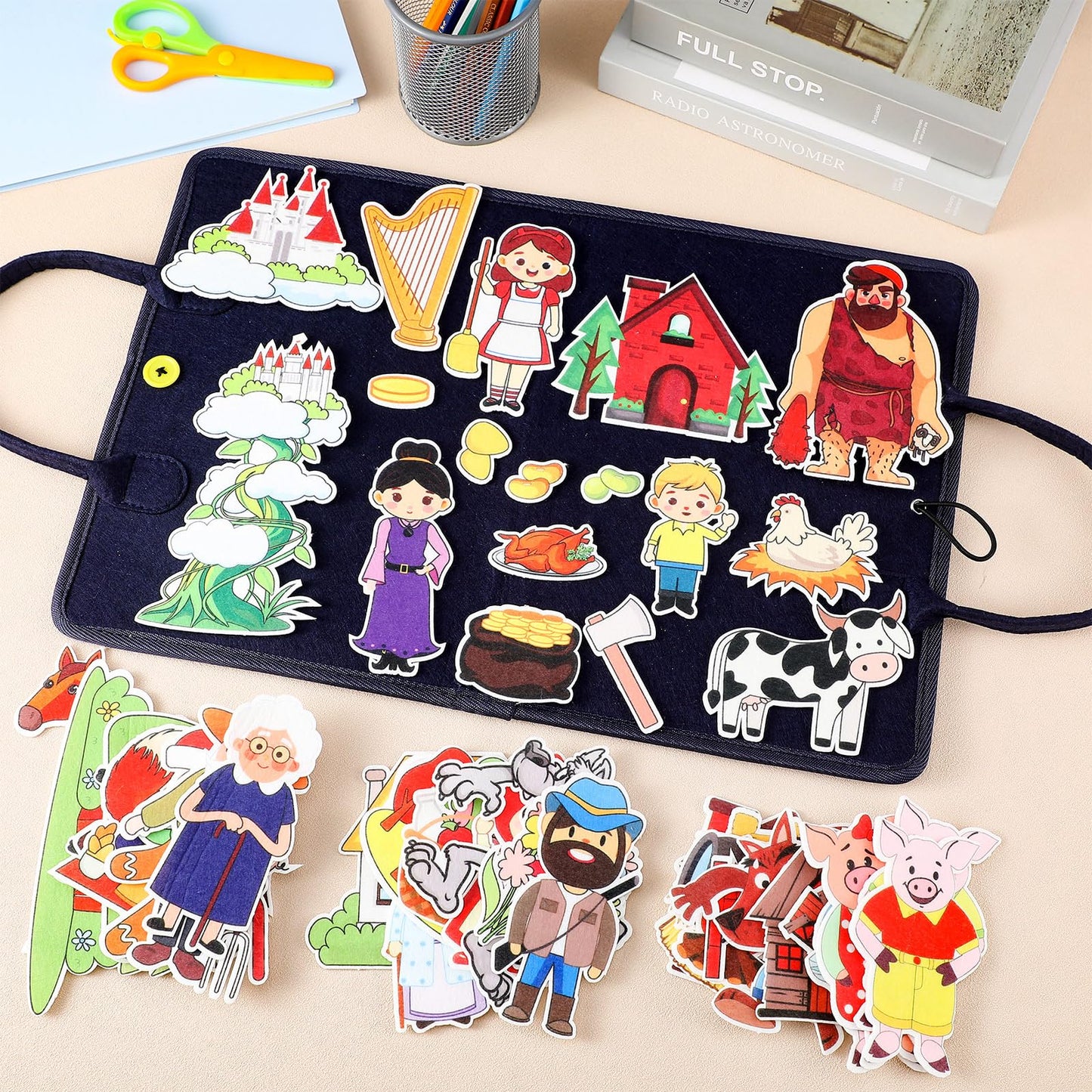 Windkream 12 Set Felt Board Stories Pieces Set Felt Animals Bible Fairy Tales for Preschool Animals Figures Flannel Board Stories for Toddlers Preschool Kindergarten Storytelling(Nursery Tales)