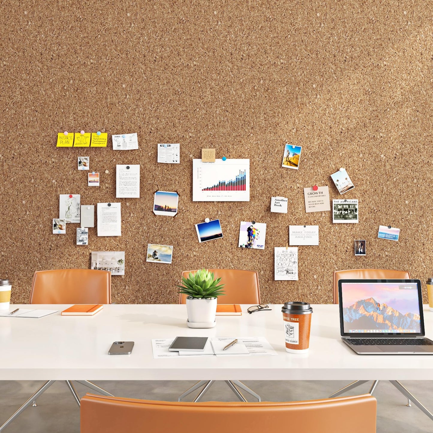ReWallpaper Cork Boards for Walls 24in x 6.5ft Wide Peel and Stick Brown Cork Roll 3mm Thick Easy Grid Cut Office Classroom Pin Board Memo Display Daily Planner Notice Team Reminder Schedule Ideas