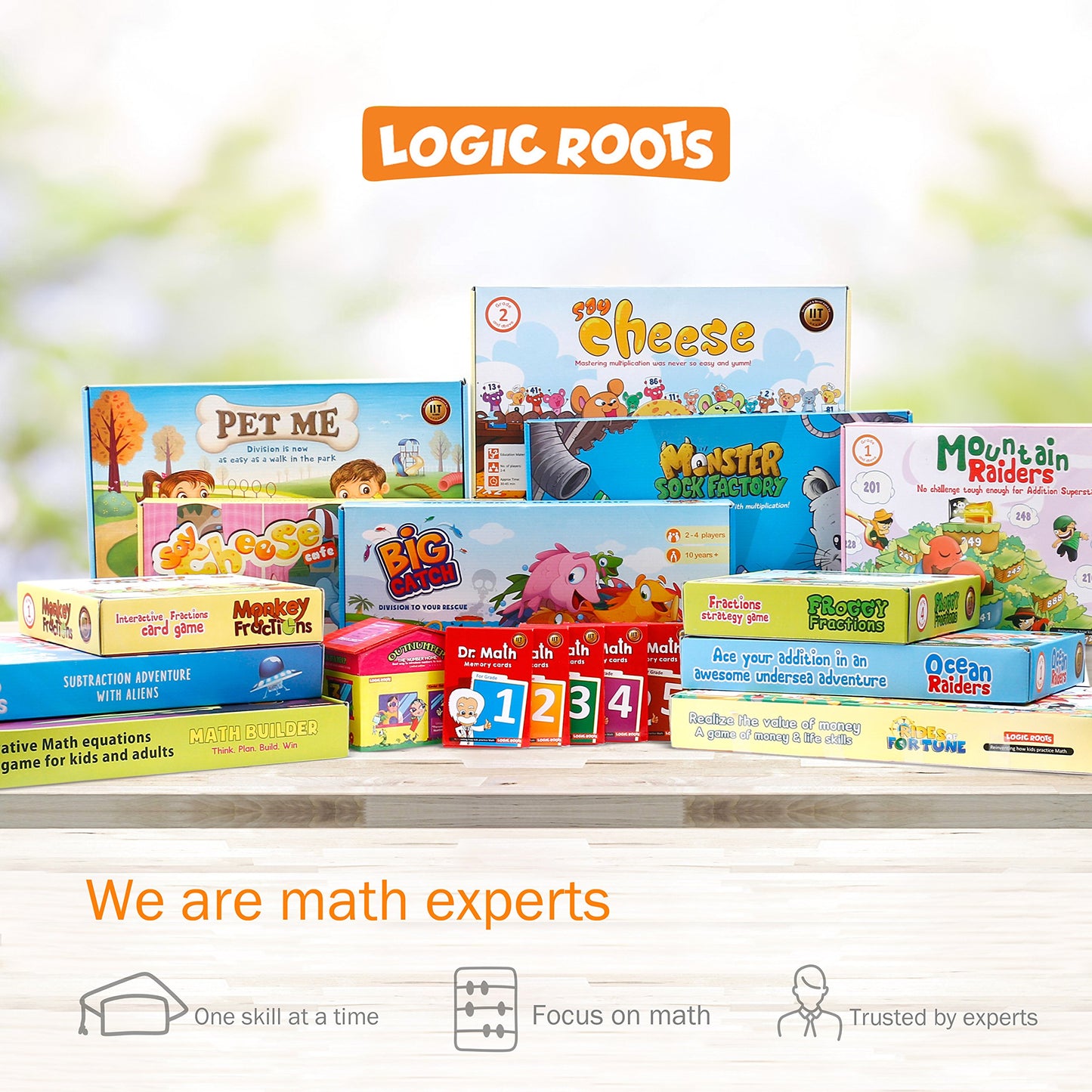 Logic Roots Monster Sock Factory Multiplication and Division Game - Fun Math Board Game for 6-10 Year Olds, Easy to Play STEM Toy for Kids at Home, Learning Gift for Girls & Boys, Grade 1 and Up
