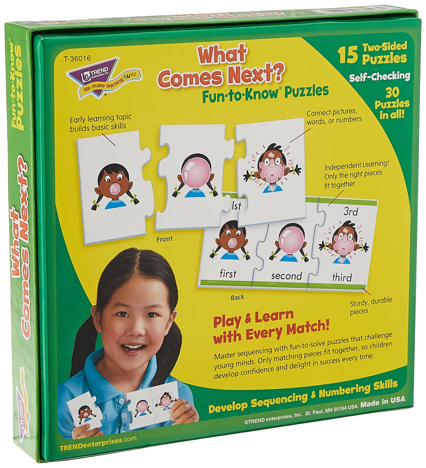 What Comes Next? Fun-to-Know Puzzles from TREND Enterprises, Inc.; 45 Sturdy Pieces for Young learners