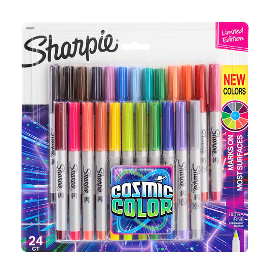 Sharpie Permanent Markers, Ultra Fine Point, Cosmic Color, Limited Edition, 24 Count