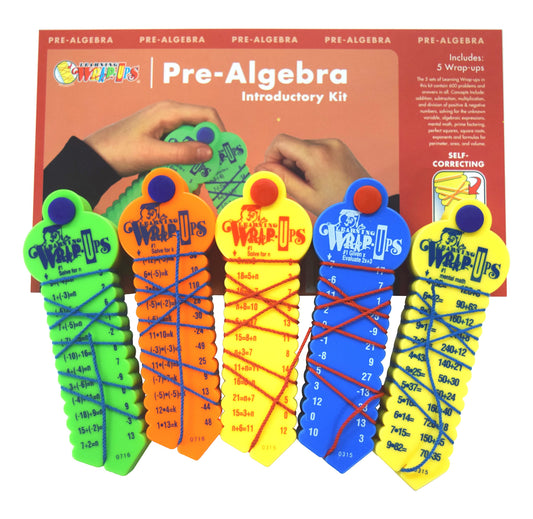 Learning Wrap‑Ups Pre-Algebra Intro Center Kit – 5‑Pack of Self‑Correcting Wrap‑Ups, Hands‑On Math Fluency for Centers, Small Groups & Tutoring