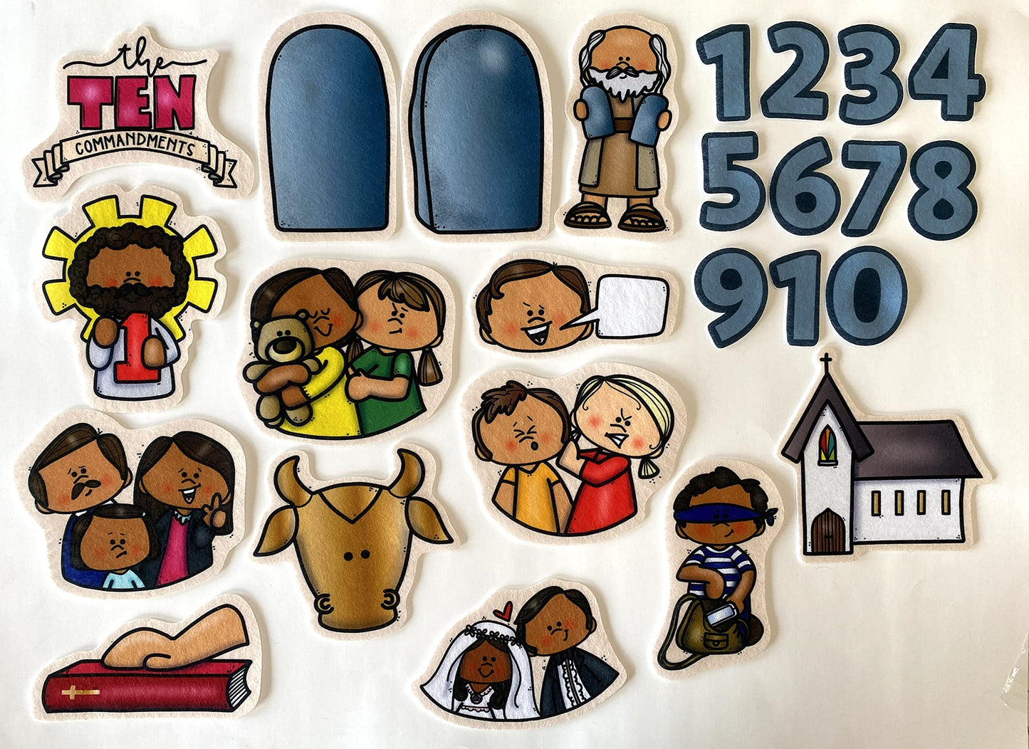 Story Time Felts Ten Commandments Felt Figures for Bible Flannel/Felt Board Stories PRECUT 24 Pieces Moses