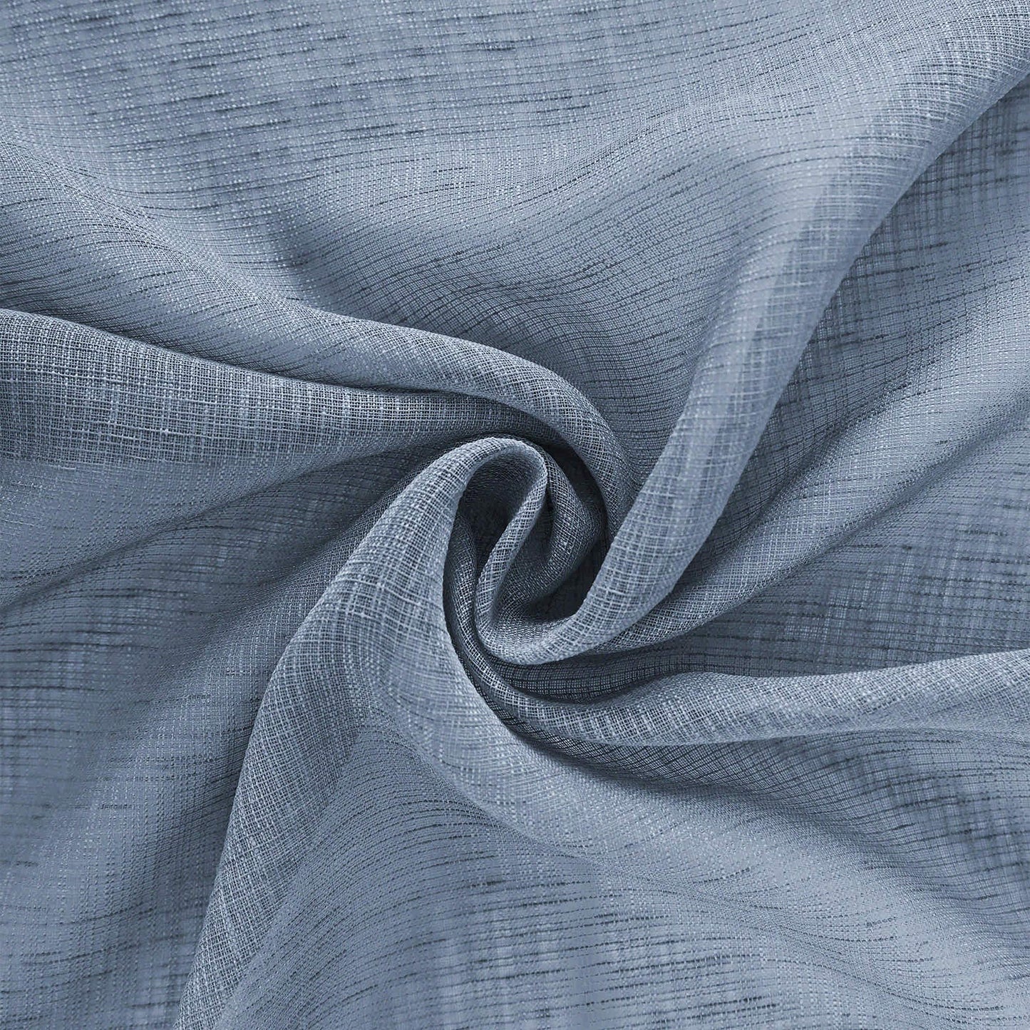 KOUFALL Dusty Blue Sheer Curtains 84 Inches Long,Semi Filtering Stone Light Blue Linen Look Curtains for Living Room Bedroom,Slate Grey Blue