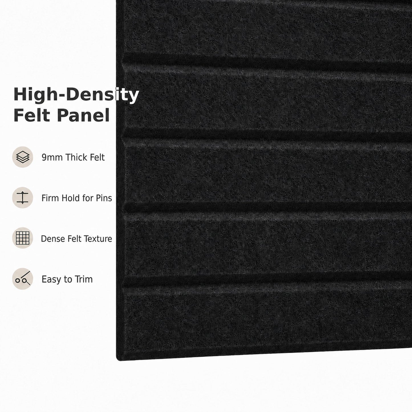 Large Felt Bulletin Board for Wall, 8 Pack 11.8'' x 11.8'' Felt Board Tiles, 48'' x 24'' Cork Board Alternative with Adhesive Tabs, Decorative Pin Board for Home Office, Dorm,Classroom