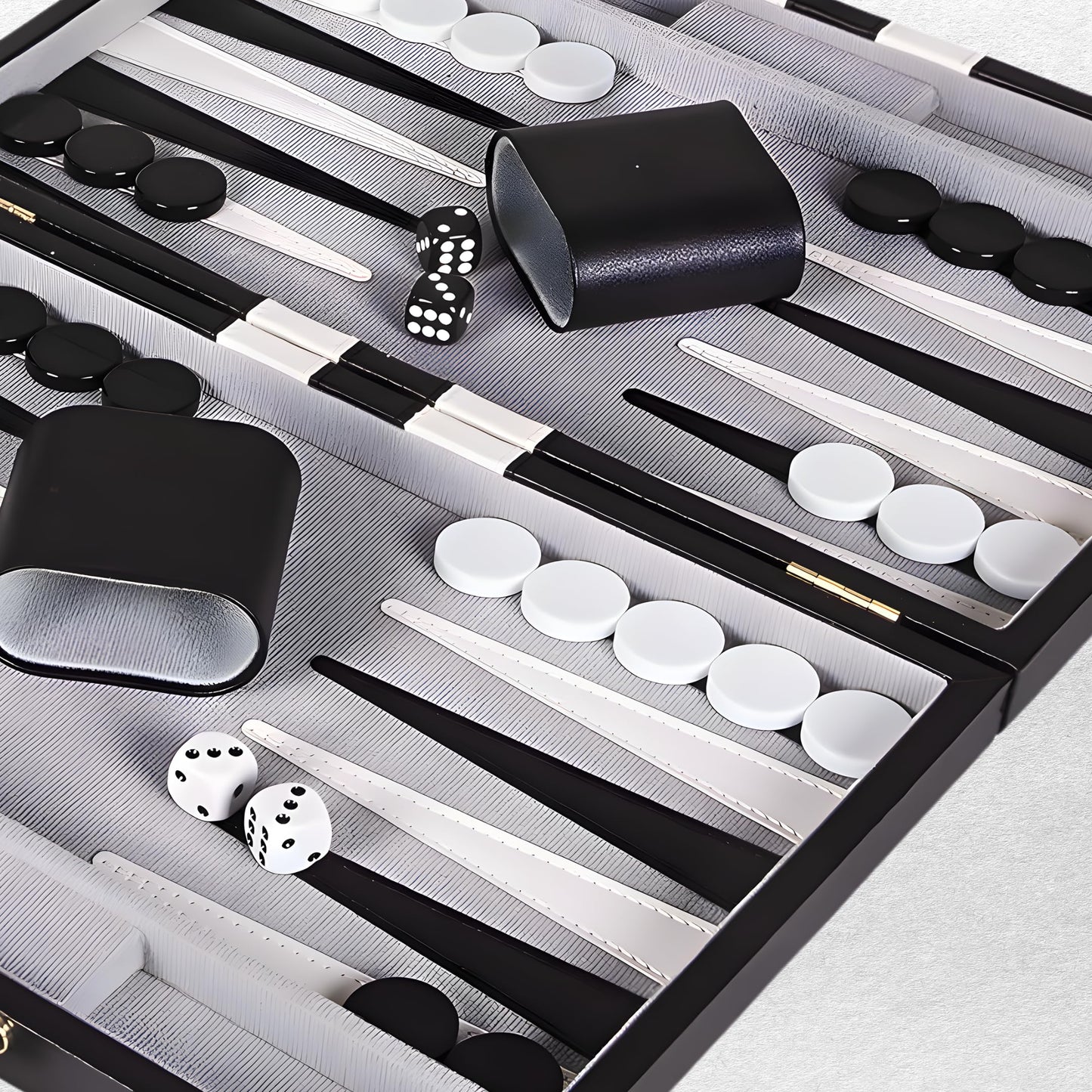 Crazy Games Premium 18 Inches Large Black - Backgammon Sets for Adults and Kids - Leatherette Back Gammon Board Game Set - Travel Backgammon Set Board Encased with Accessories