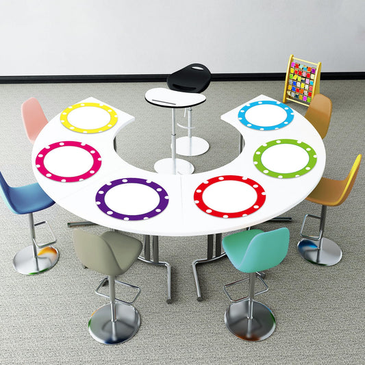 24 Pack Large Dry Erase Spots for Classroom Multicolor Circle Peel and Stick Vinyl Sticker Whiteboard Marker Removable Circle Colorful Desk Spots School Supplies Wall Decals for School Teachers