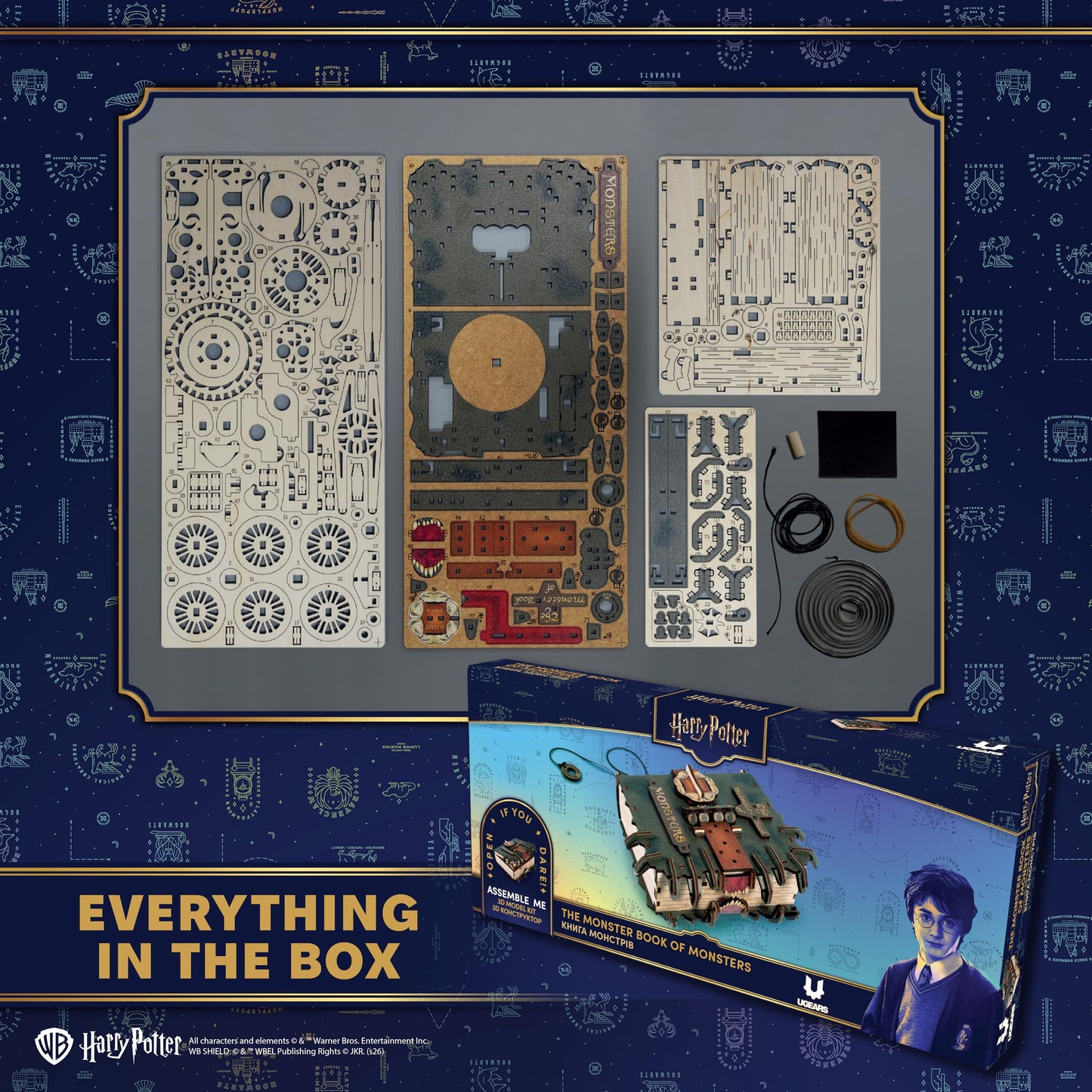UGEARS Harry Potter The Monster Book of Monsters - 3D Wooden Puzzle for Adults, Mechanical Wooden Model Kit, DIY Building Craft Kit, Brain Teaser Puzzle, Collectible Book Design, Hobby Gift for Adults
