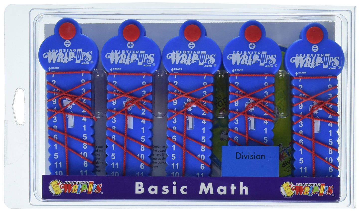 Learning Wrap‑Ups Division Center Kit with CD – 5‑Pack of Self‑Correcting Wrap‑Ups, Hands‑On Math Fluency for Centers, Small Groups & Tutoring