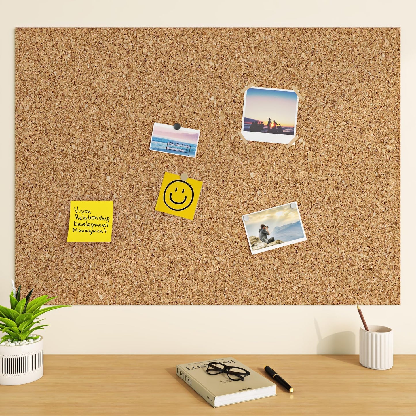 ReWallpaper Cork Board Roll Peel and Stick 3mm Thick Self Adhesive Cork Sheet Easy Cut Bulletin Board for Wall Crafts DIY Coasters Shelf Drawer Liner Home Office School Notes Photos Use 12in x 3.9ft