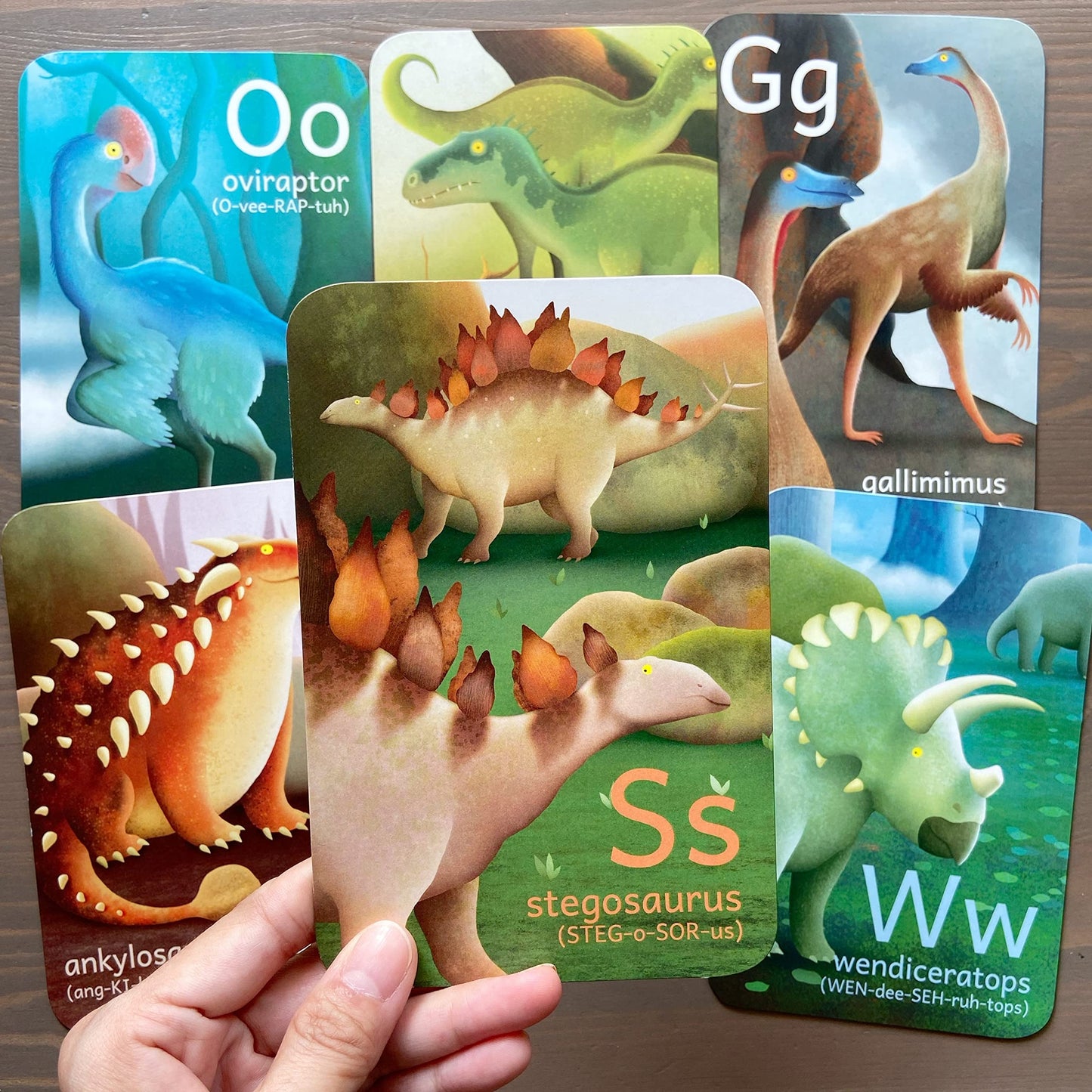 Tiny Worlds: Dinosaur ABC Flash Cards, Alphabet A to Z Dinosaurs flashcards for Kids 4-8 Years, Dinos Picture Learning Cards, Dino Flash Card for Pre-K, Children: Set of 26 FlashCards