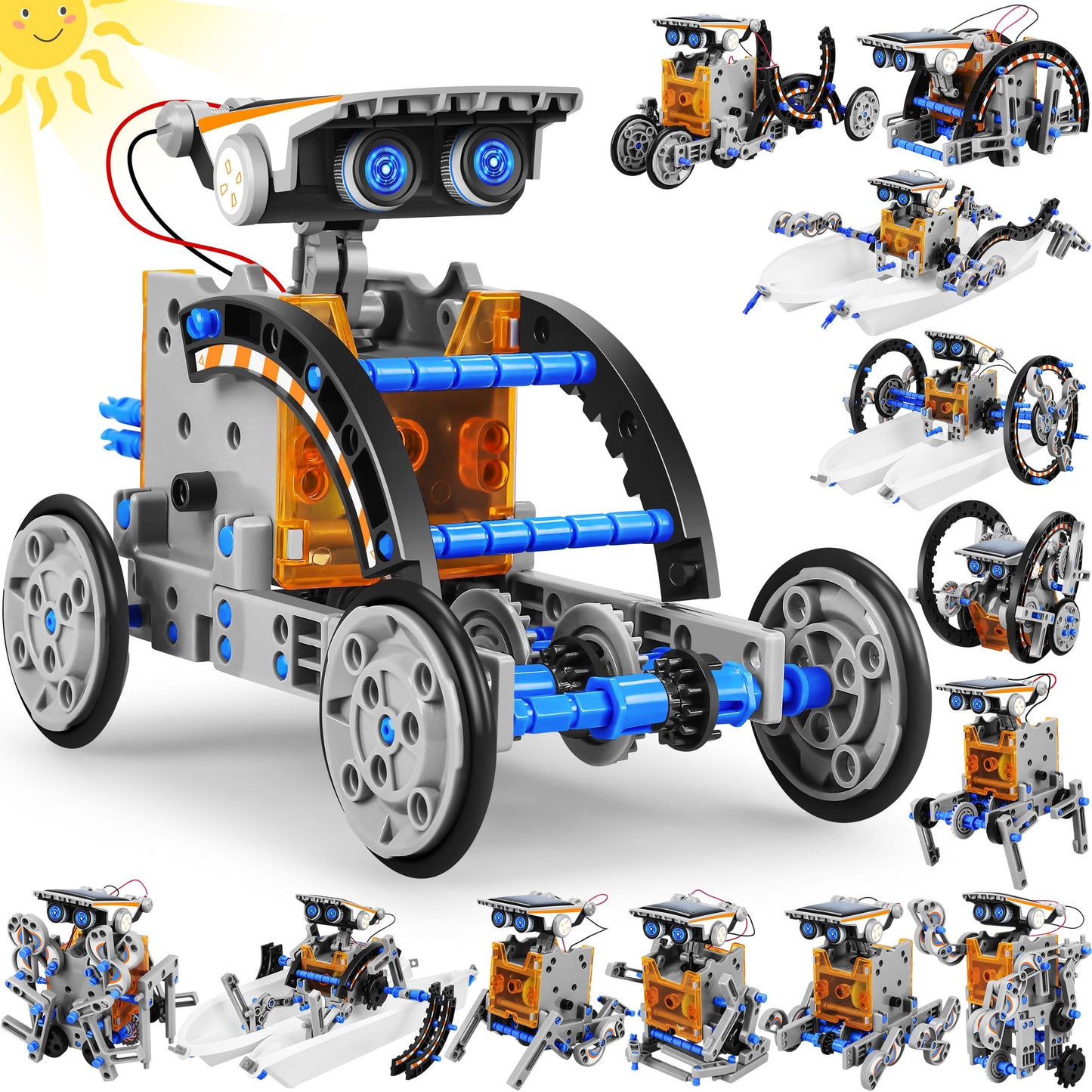 Bottleboom STEM 13-in-1 Education Solar Power Robots Toys for Boys Age 8-12, Educational Toy Science Kits for Kids Experiment Robotics Set Birthday Gifts for 8 9 10 11 12 Years Old