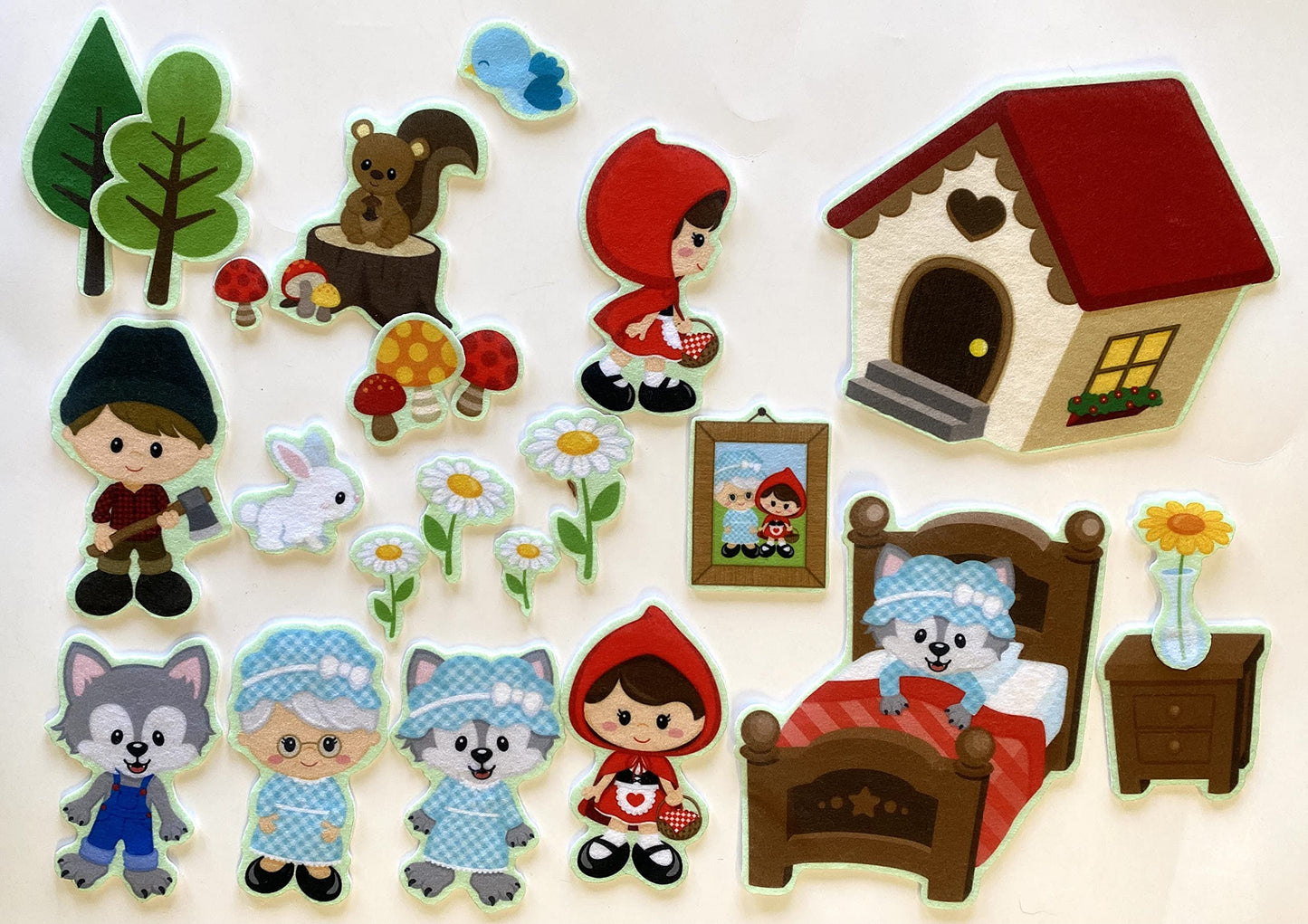Story Time Felts Little Red Ridding Hood Felt Figures for Flannel/Felt Board Stories PRECUT