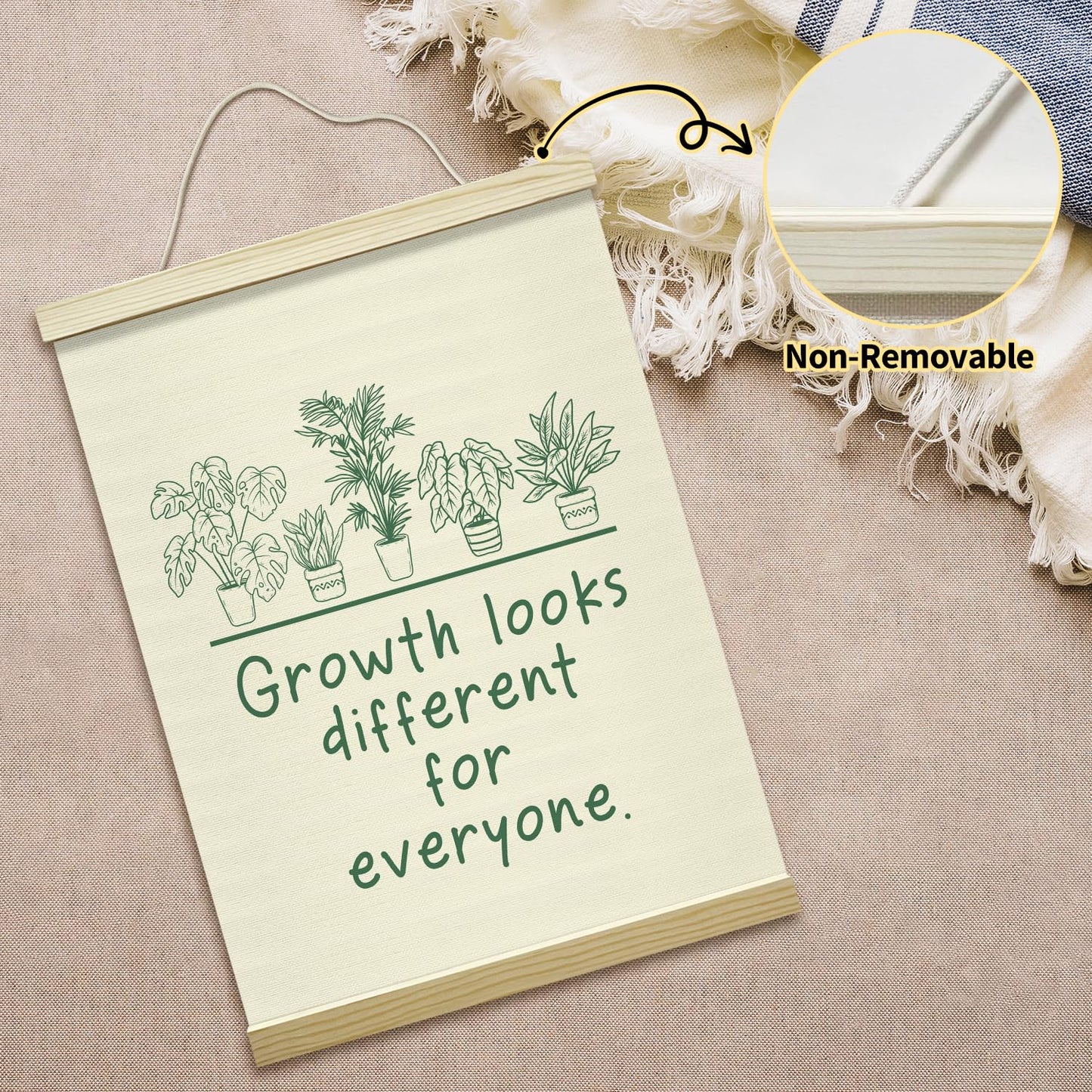 Mental Health Poster Hanger Frame-Growth Looks Different for Everyone, Affirmations Posters Canvas Wall Art for Therapy Counseling Office Classroom Decor, 12x16 Inches -021