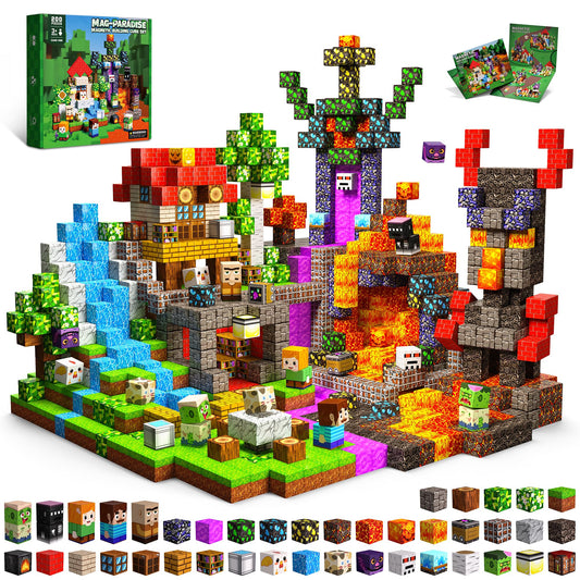 200PCS Magnetic Blocks, Magnetic Building Cube Set for Kids Ages 3+, Constructions STEM Stacking Tiles Toy Building Birthday Gifts for Boys Girls