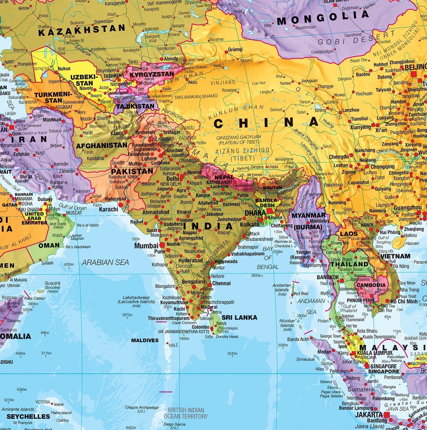 Maps International Giant World Map - Mega-Map Of The World - 46 x 80 - Fully Laminated - 2026 Updated