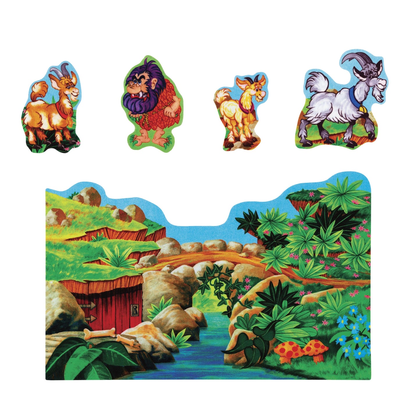 Little Folk Visuals Billy Goats Gruff Precut Felt Pieces, 8 Pieces Set