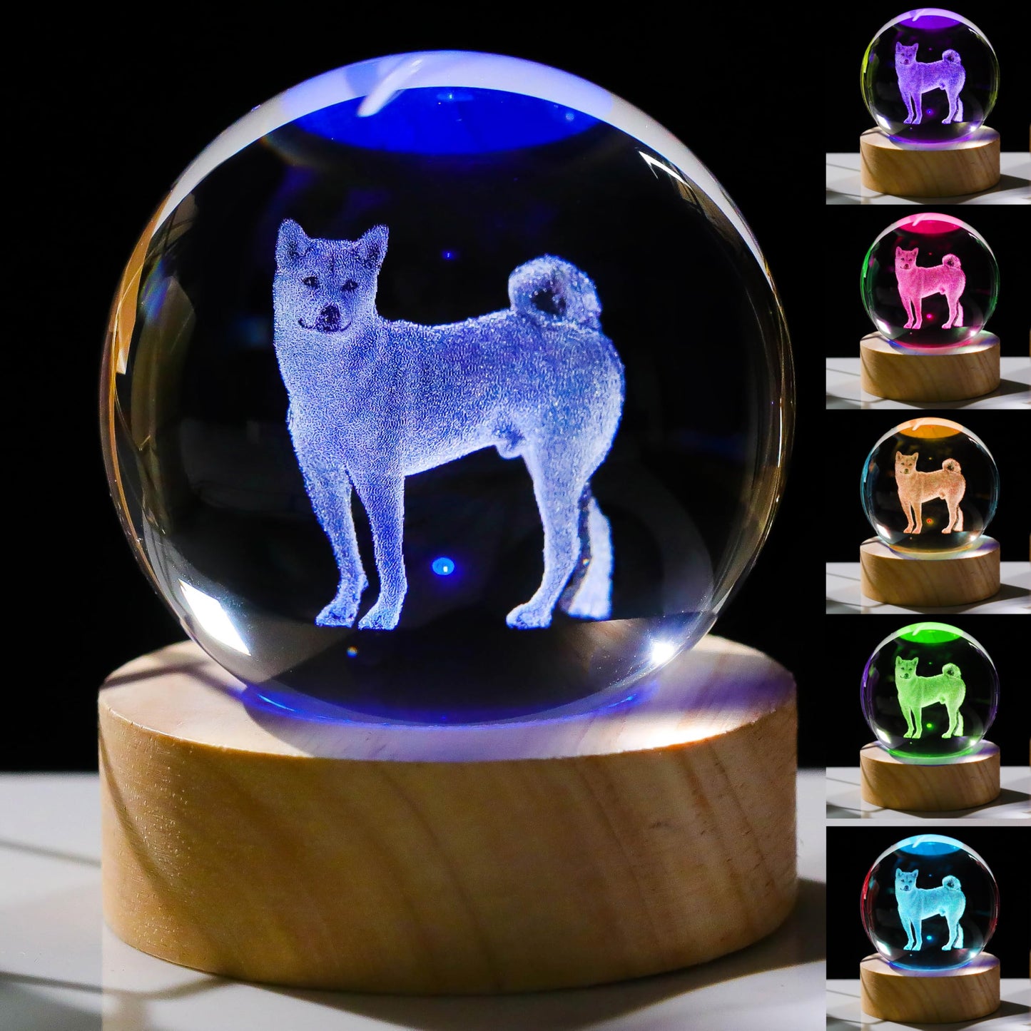 3D Shiba Inu Gifts for Women - Crystals Ball 60mm - Shiba Inu Figurines Decor Glass Animals Figurine - Birthday, Lovers Keepsake Paperweight