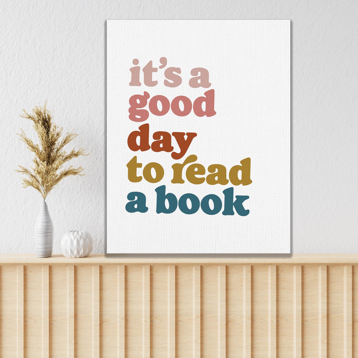 KEUSPI Bookish Decor Reading Nook Wall Decor, Reading Room Corner Decor for Classroom, Library Wall Decor, It's a Good Day to Read a Book Canvas Wall Art 11x14