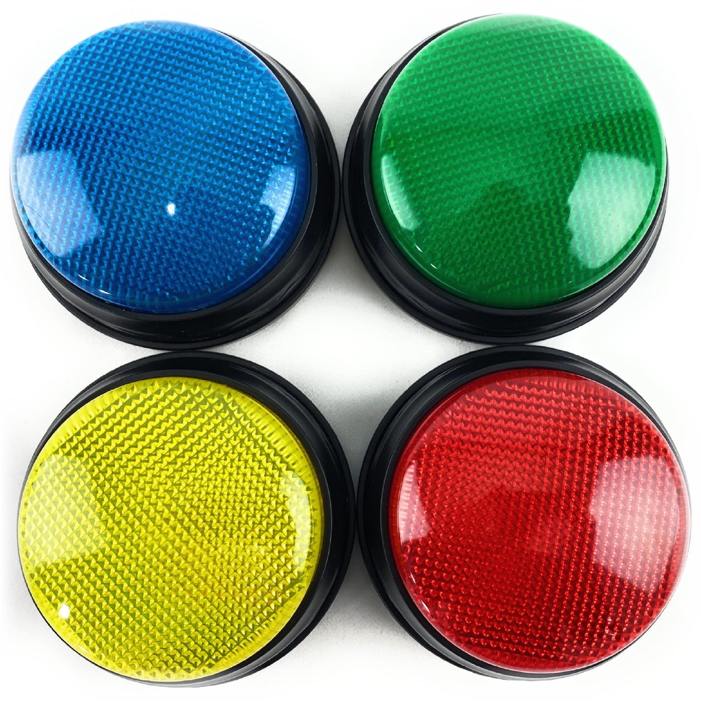 Matty's Toy Stop Game Show Buzzers for Kids & Adults – 4 Pack Answer Buzzers with Lights & Sounds, 3 Game Modes, Classroom Learning, Trivia Nights, Family Game Night, Homeschool Supplies