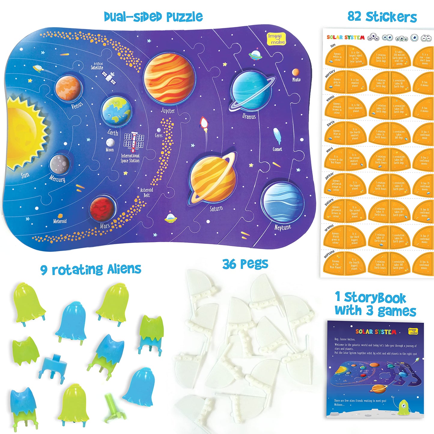 Imagimake Mapology Solar System for Kids | Educational Toys for Kids 5-7 | Space Toys | Puzzles for Boys & Girls Ages 4-8 | 6 Year Old Boy Gifts & Girl Gifts