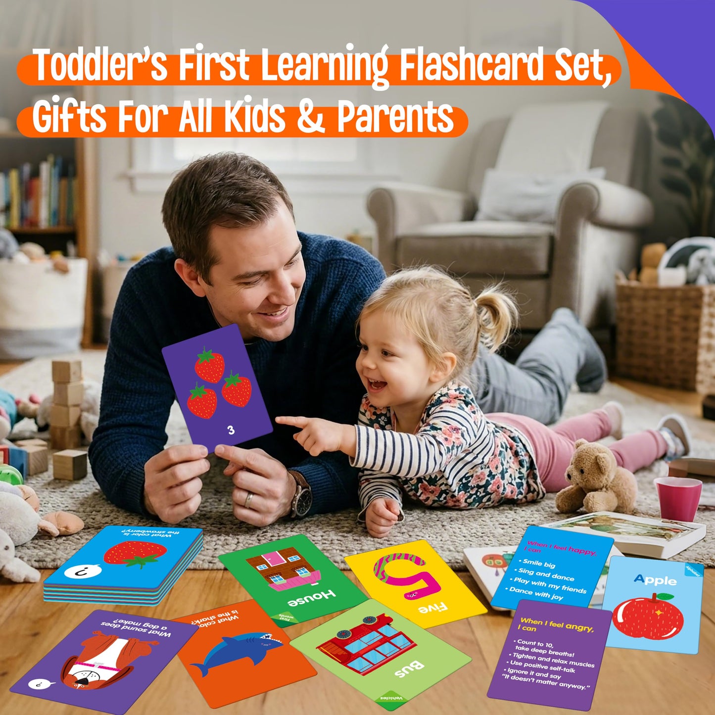 144 PCS Early Learning Flashcards,Double-Sided Cards—Alphabet,Numbers, Foods, Animals, Shapes, Colors, Home Objects, Speech Therapy Toys, Learning Tool for Kindergarten, Toddlers, Preschool Activities