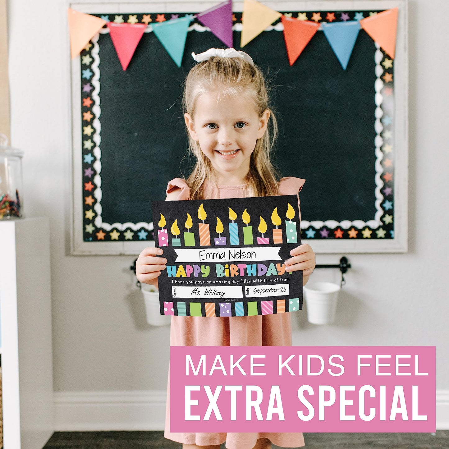 Happy Birthday Certificates for Students - 25 Student Birthday Certificates for Kids Classroom Must Haves, Teacher Supplies for Classroom Elementary, Chalkboard Teacher Essentials
