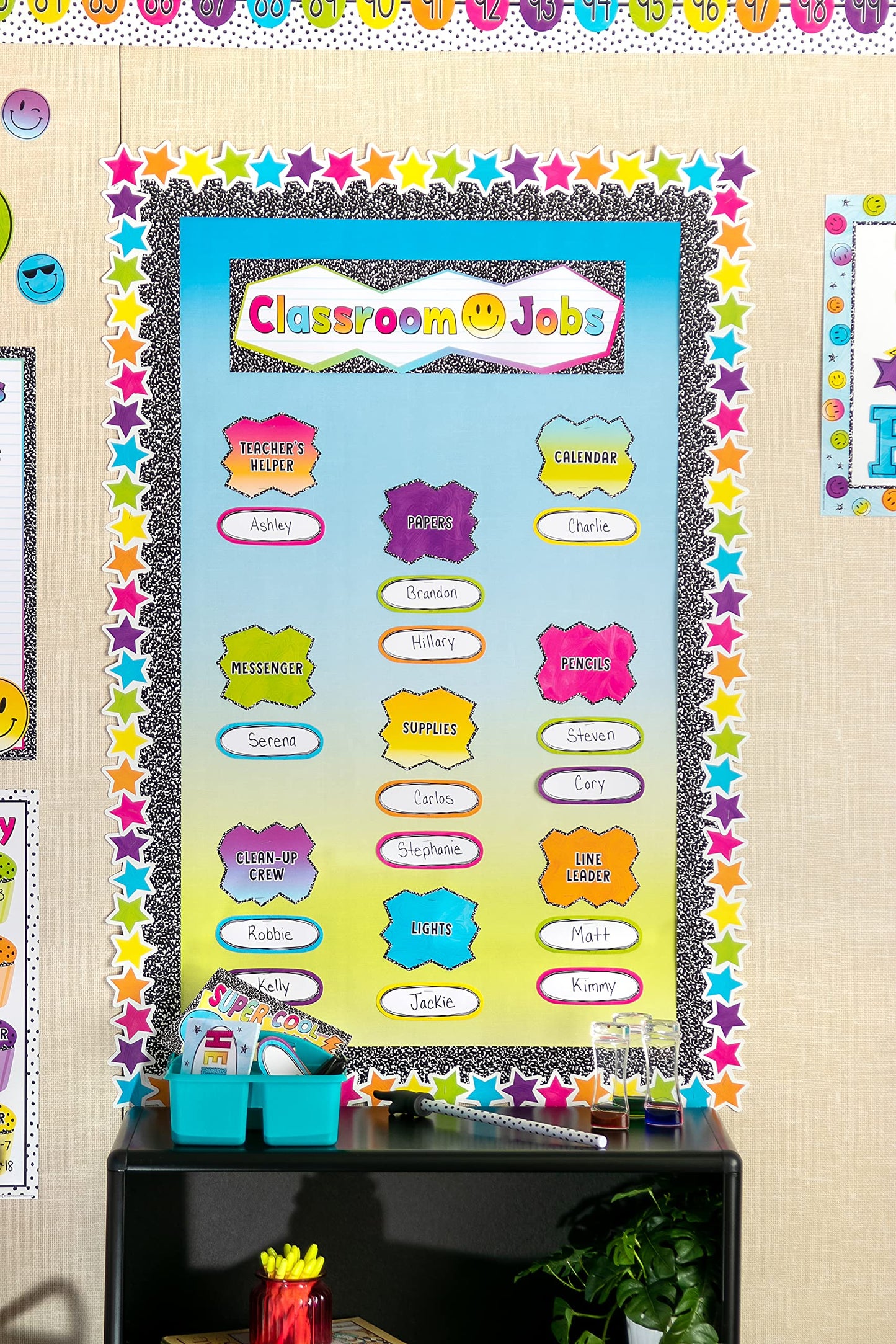 Teacher Created Resources Composition Straight Rolled Border Trim - 50ft - Decorate Bulletin Boards, Walls, Desks, Windows, Doors, Lockers, Schools, Classrooms, Homeschool & Offices