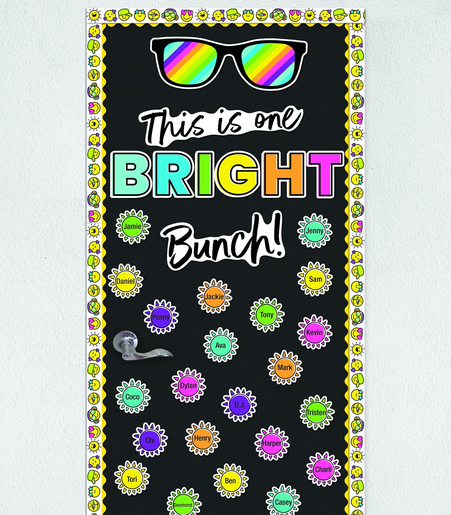 Carson Dellosa Kind Vibes Bulletin Board Set—This is One Bright Bunch Motivational Header with Sunglasses and Sun Cutouts, Bulletin Board Decor (39 pc)