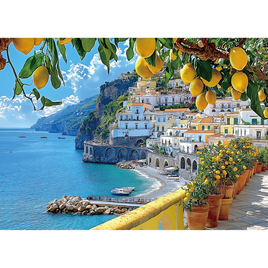MINIWAN 500 Piece Amalfi Coast Puzzle, Premium Jigsaw Puzzle for Adults, Rustic Style, 23 x 15 Inches