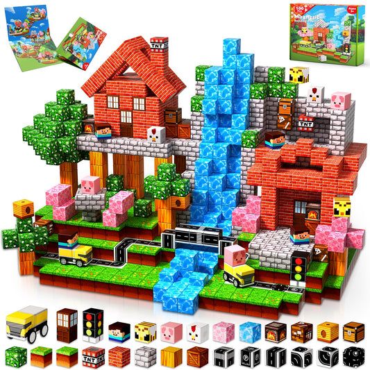 100PCS Magnetic Blocks - Magnetic Building Block for Kids Ages 3 4 5 6 7 8, Stacking Magnets for Kids, Magnet Toys, Birthday Gifts for 3-10 Year Old Boys Girls, STEM Learning Toy