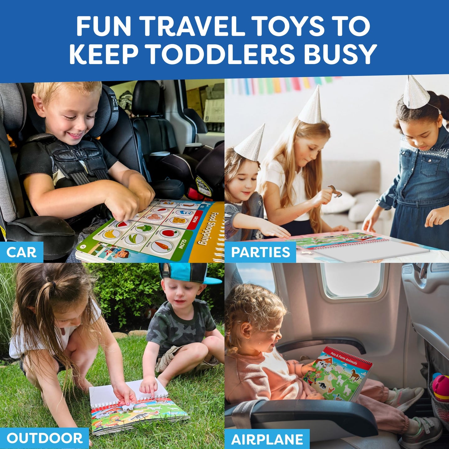 Montessori Preschool Busy Book for Toddlers Ages 3 and Up - Preassembled - Preschool Learning Activities Montessori Educational Toys - Gifts for 3 Year Old Boys, Toddler Learning Toys Activities