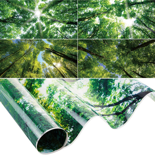Amylove 4 Pcs Fluorescent Light Covers Classroom Ceiling Panels Light Filters with Backlit Film Material for Office School, 4 x 2 Feet (Green,Forest)
