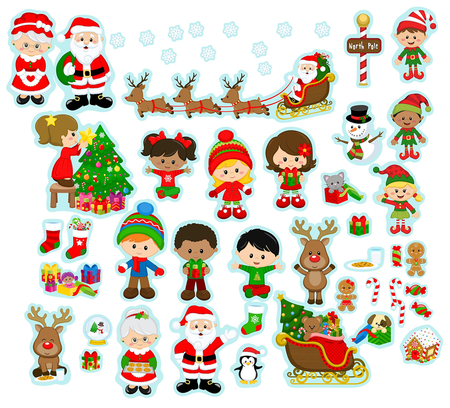 Christmas Time Fun Felt Figures for Flannel Board Stories 50 Pieces