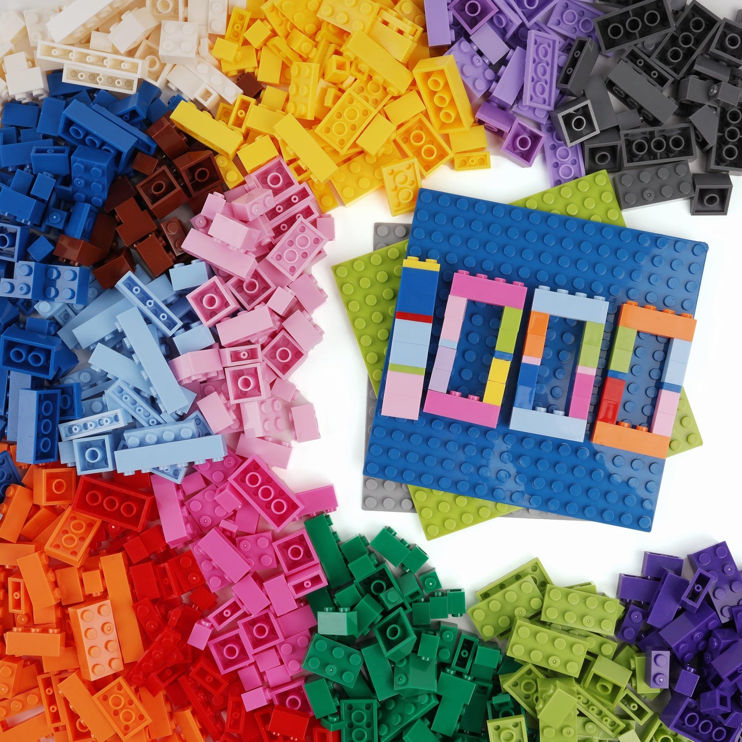 PUZSNAP 1000 PCS Building Blocks Set, with 3 Baseplates (5" × 5") , Learning Educational Toys for Kids, Classic Compatible Bulk Bricks, Gift Idea, 16 Colors