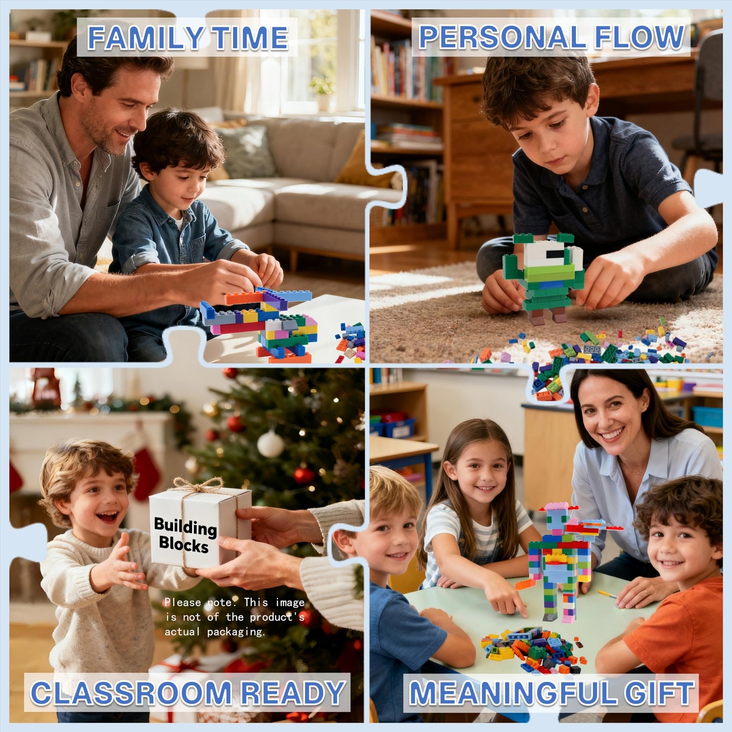 PUZSNAP 1500 PCS Building Blocks Set, with 2 Baseplates (7.5" × 7.5") , STEM Educational Toys for School and Home, Imaginative Gift for Kids, 16 Colors