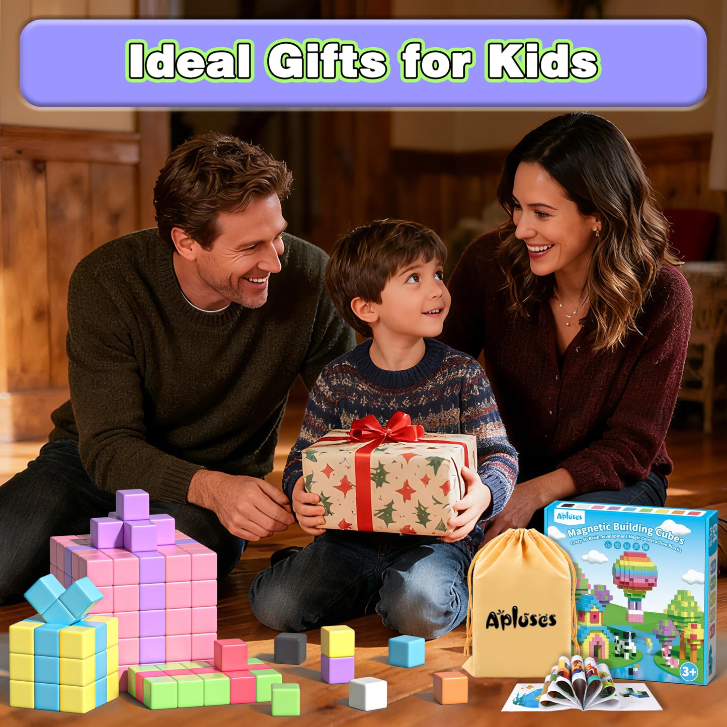 Apluses Magnetic Blocks, Magnet Building Cubes for Toddlers, Classroom Must Haves STEM Educational Toys for Kids, Autism Sensory Montessori Magnet Toys for 3 4 5 6 7 8 Year Old, Gift for Boys Girls