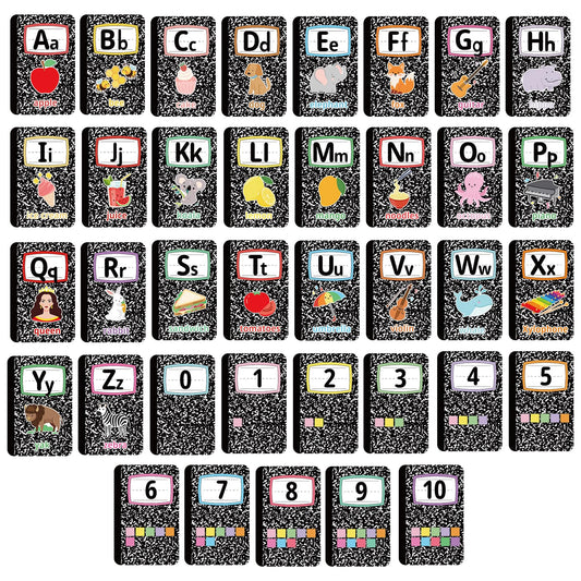 Composition Alphabet Bulletin Board Set ABC Alphabet Poster Classroom Decor Composition Letters 0-10 Numbers Bulletin Board Educational learning posters for School Office Home Chalkboard Wall Decor