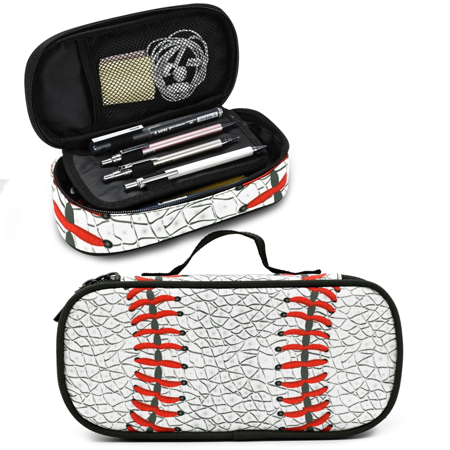 Droerfes Baseball Pencil Case Pencil Pouch Large Capacity Pen Bag School Office Organizer Stationery Storage Box For Girls Boys Teen Kids