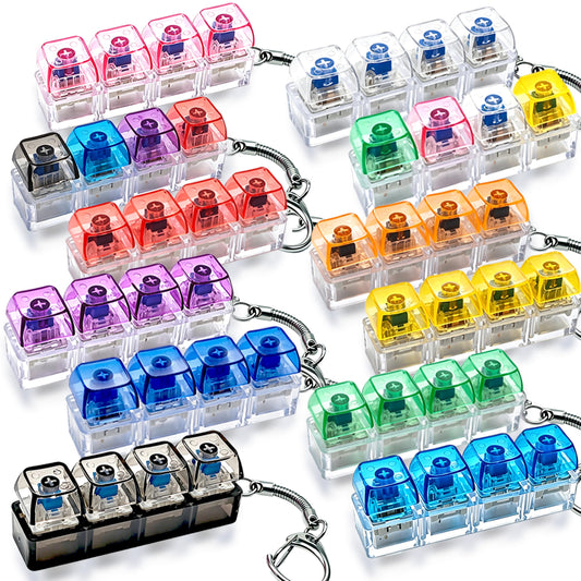 12PCS Keyboard Fidget Toy, Keyboard Clicker Fidget Toy, Clicky Keychain Stress Relief Sensory Toys Goodies Bag Stuffers for Kids & Adults, Party Favors Birthday Gifts Classroom Prizes.