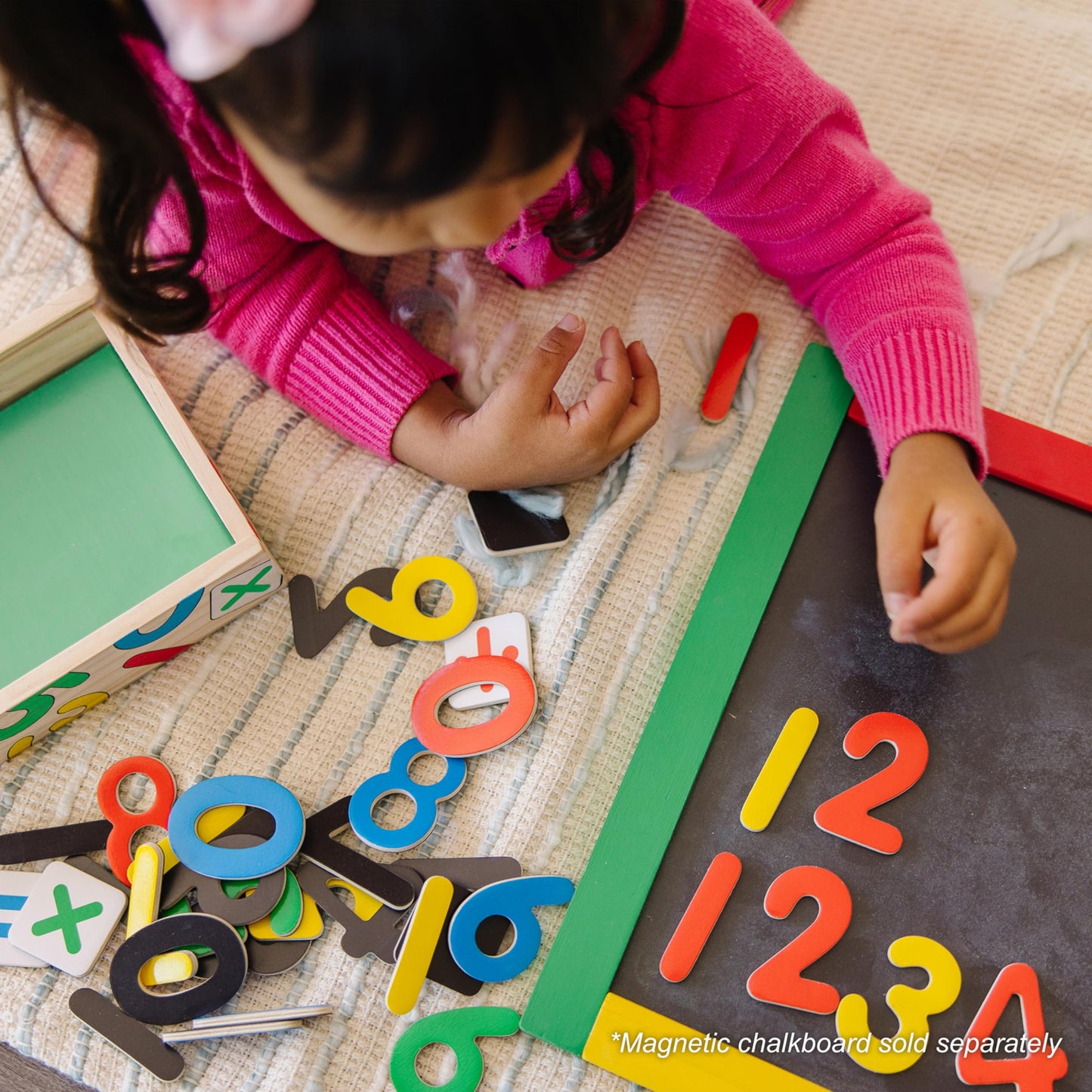 Melissa & Doug 37 Wooden Number Magnets in a Box