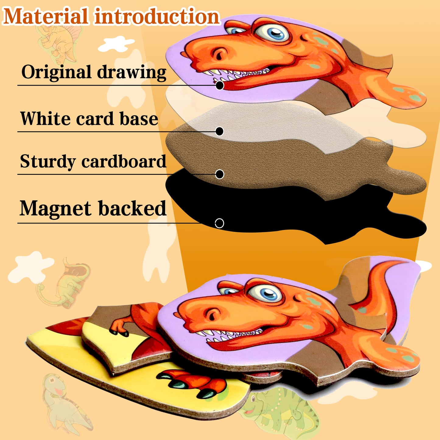 Magnetic Puzzles for Kids Ages 1-3, Travel Toddler Puzzles Ages 2-4 Year, Dinosaur Activities Toy for Boys & Girls 3-5 yo - Learning Magnet Gift for Road Trip