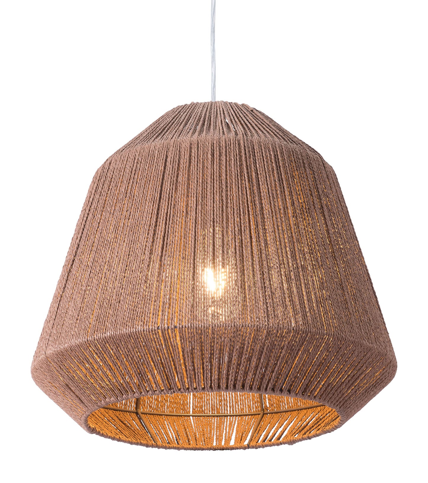 Zuo Impala Ceiling Lamp - Medium Brown Metal Light Fixture, Model 56093
