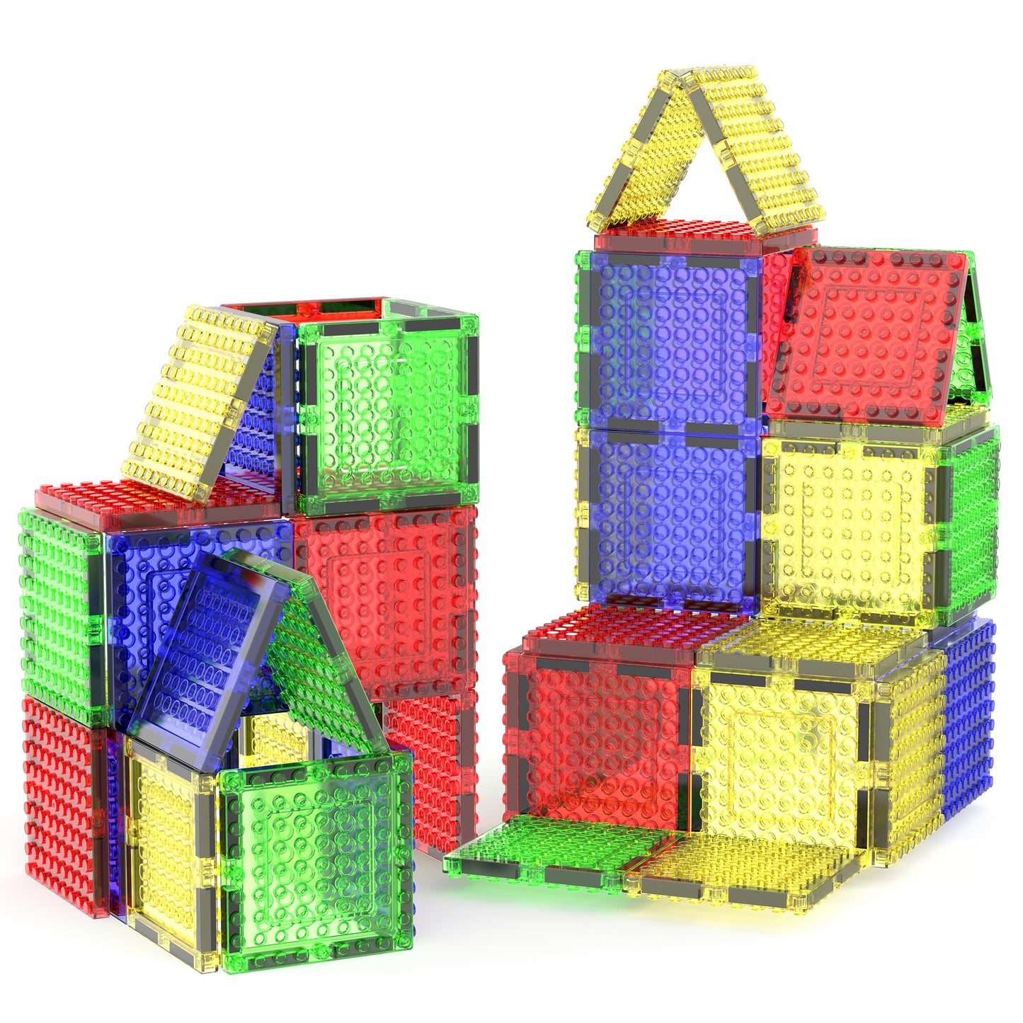 PicassoTiles Magnetic Brick Tiles STEM Creative Magnetic Tiles Building Block Set Building Brick Construction Toy Socket Spikes Toys Accessory Educational Imaginative Learning Kit Stacking Set