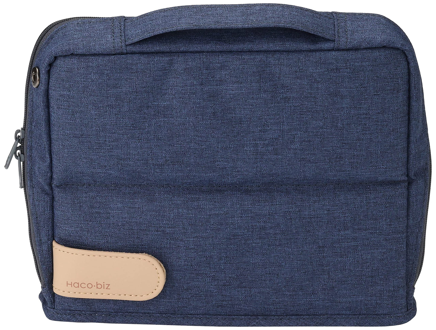 KOKUYO Pencil Case Pouch, Haco-Biz Standing Pen Pouch Bag, Foldable Stand up Pencil Holder Organizer, Large Capacity Portable Pencil Box for Office Supplies, Indigo Blue