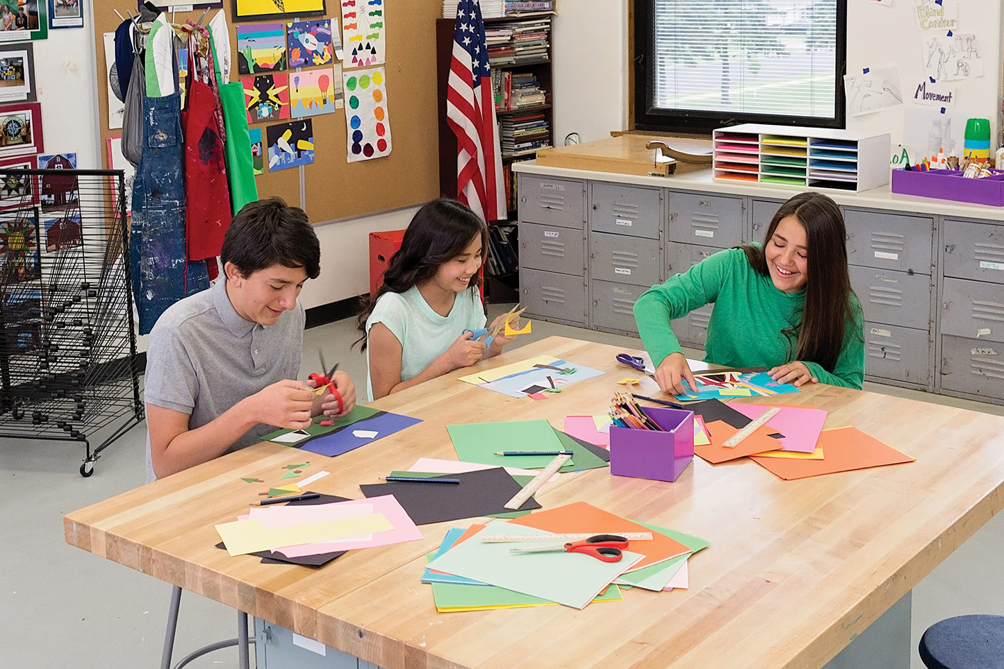 Classroom Keepers 9" x 12" Construction Paper Storage, 15-Slot, White, 9-3/8"H x 29-1/4"W x 12-7/8"D, 1 Unit