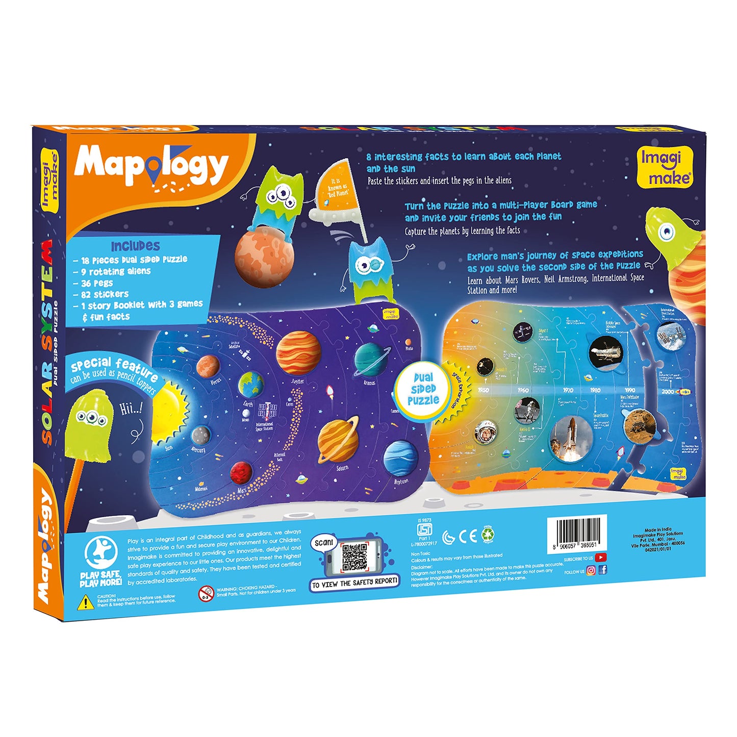 Imagimake Mapology Solar System for Kids | Educational Toys for Kids 5-7 | Space Toys | Puzzles for Boys & Girls Ages 4-8 | 6 Year Old Boy Gifts & Girl Gifts