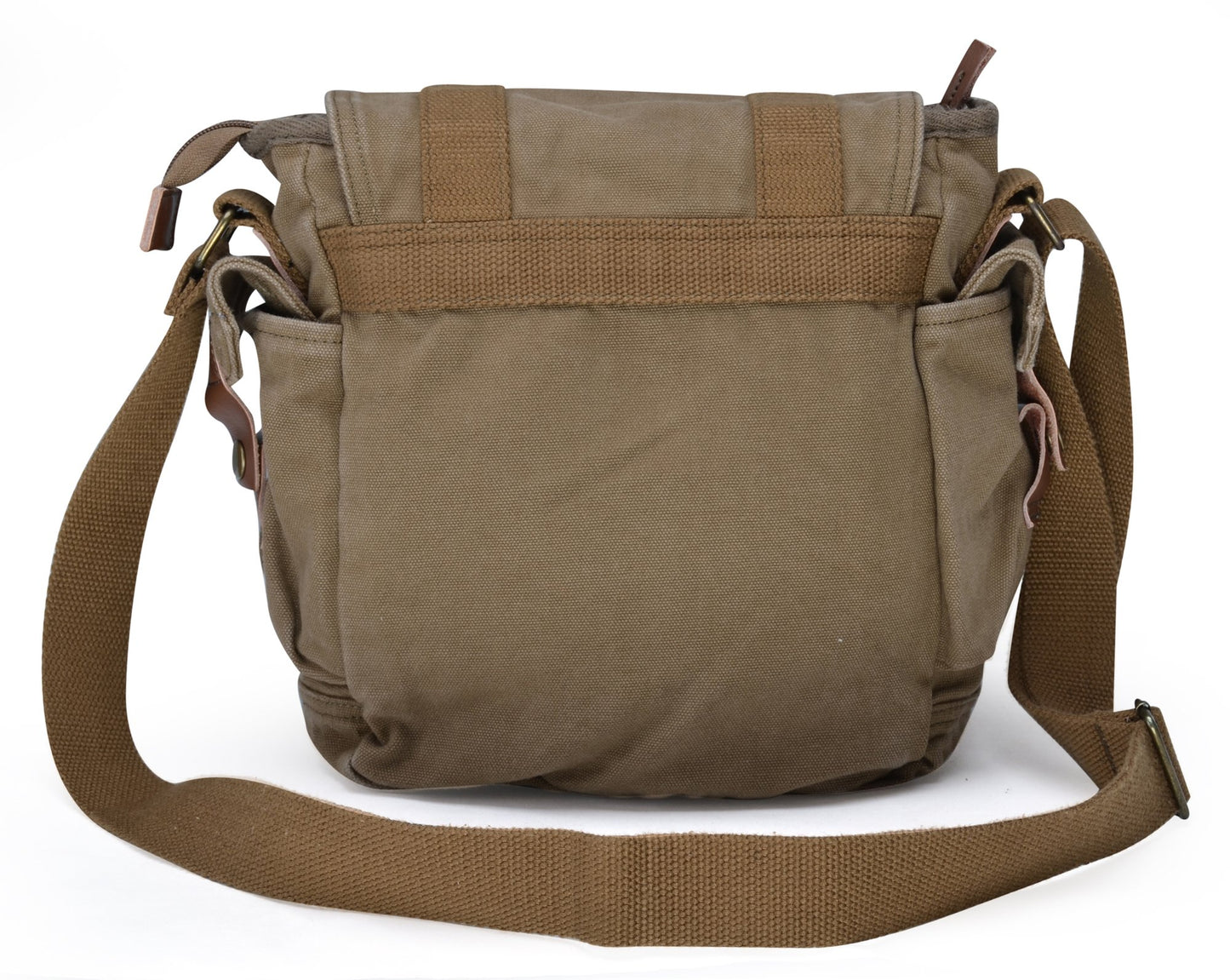 GOOTIUM Canvas Messenger Bag - Small Vintage Shoulder Purse Crossbody Satchel, Field Tan