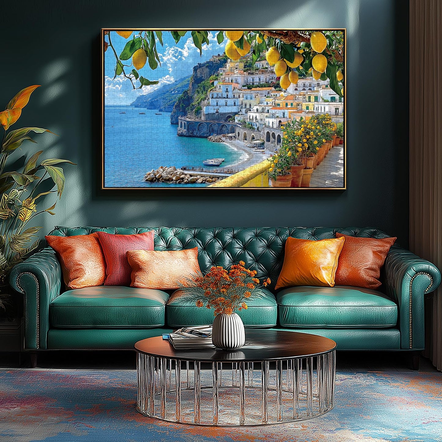 MINIWAN 500 Piece Amalfi Coast Puzzle, Premium Jigsaw Puzzle for Adults, Rustic Style, 23 x 15 Inches